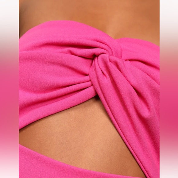 Lulu’s All That She Wants Pink Strapless Cutout Straight Leg Jumpsuit - Picture 5 of 8